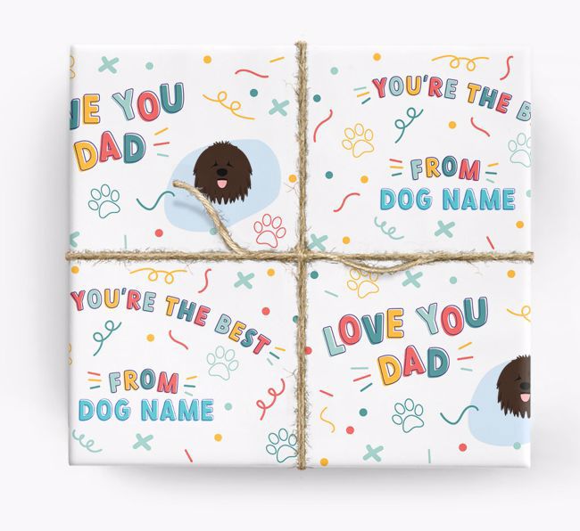 Love You Dad: Personalised {breedFullName} Wrapping Paper